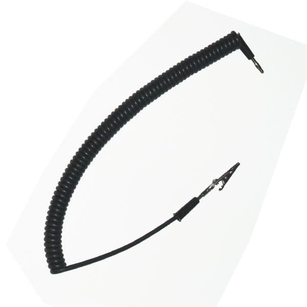 AGRA Lead Wires -6 ft. Black Coil 2 Banana Plugs & 1 Alligator Clip
