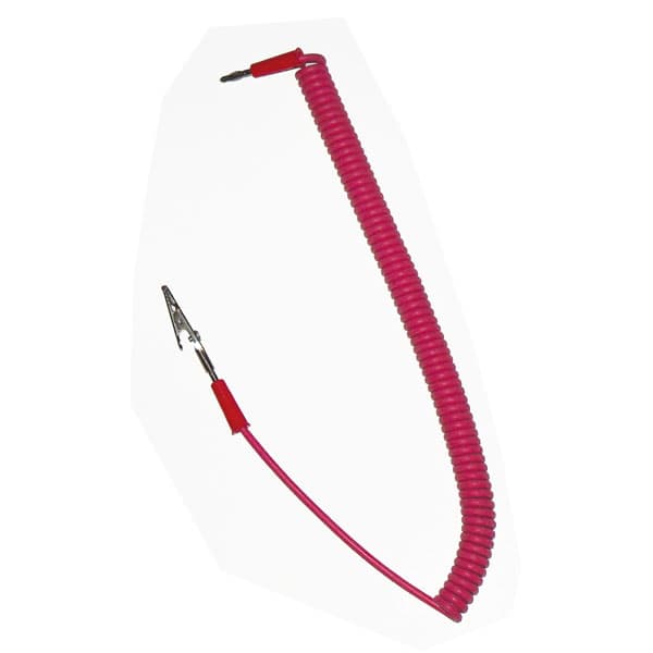 AGRA Lead Wires - 6 ft. Red Coil 2 Banana Plug & 1 Alligator Clip