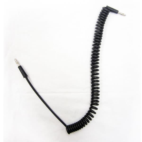 AGRA Lead Wires - 12 ft. Black Coil 1 Banana Plug & 1 Battery Clip