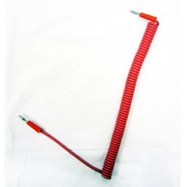 AGRA Lead Wires - 6 ft. Red Coil 1 Banana Plug & 1 Battery Clip