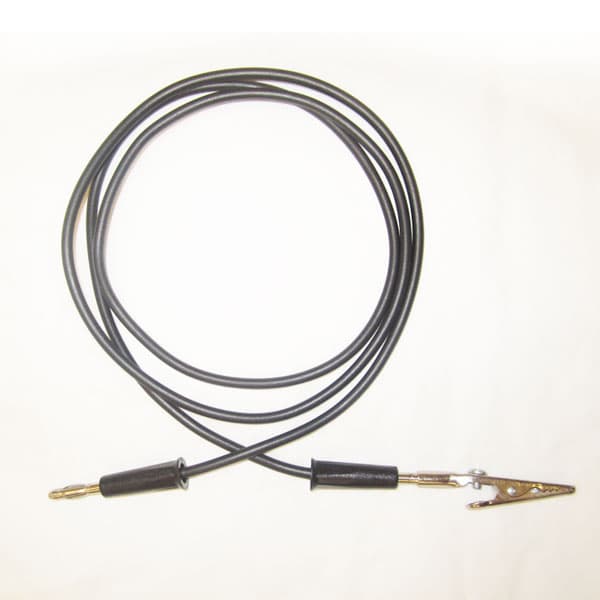 AGRA Lead Wires - 6 ft. Black Straight 2 Banana Plugs & 1 Alligator Clip