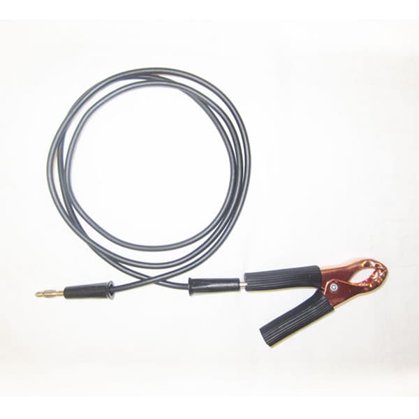 AGRA Lead Wires - 3 ft. Black Straight 2 Banana Plugs & 1 Hippo Clip